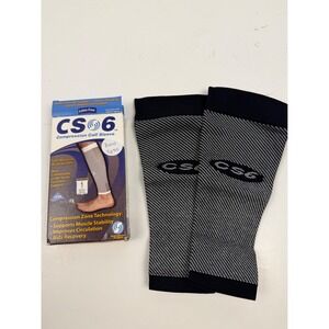 CS6 Compression Calf Sleeve Black Size S Medical Grade Support OrthoSleeve 2 pk
